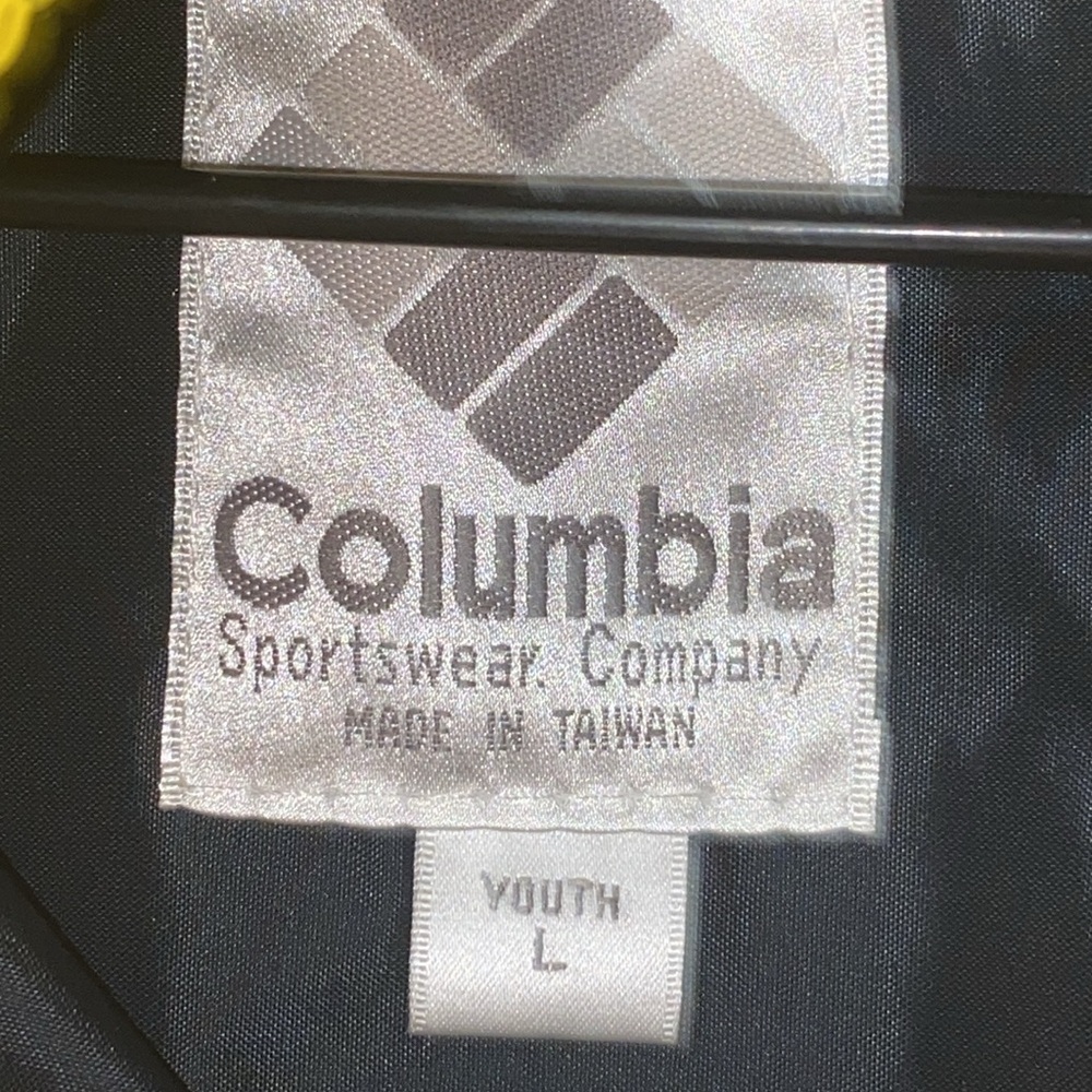 Columbia Bright Yellow Hooded Rain Jacket Youth Size Large Very Good Condition — image 2 of 8